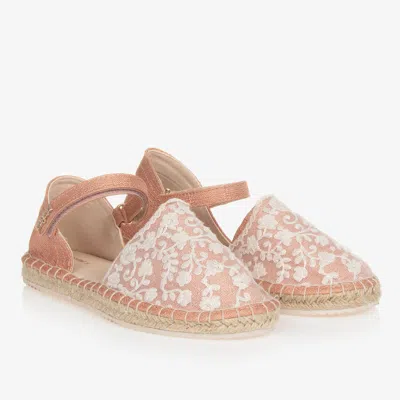 Mayoral Teen Girls Pink Lace Espadrille Sandals