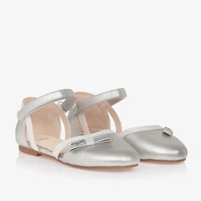 Mayoral Teen Girls Silver Bow Pumps
