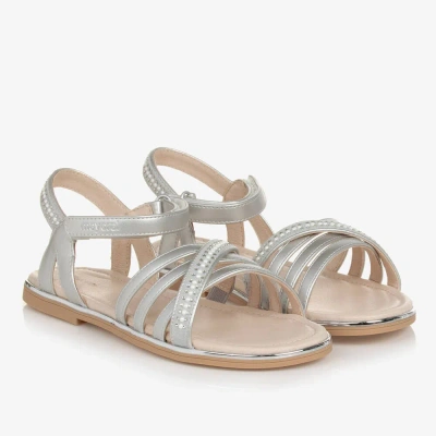 Mayoral Teen Girls Silver Velcro Sandals