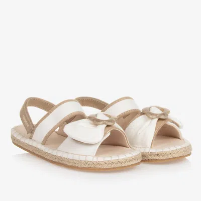 Mayoral Teen Girls White Canvas Velcro Sandals