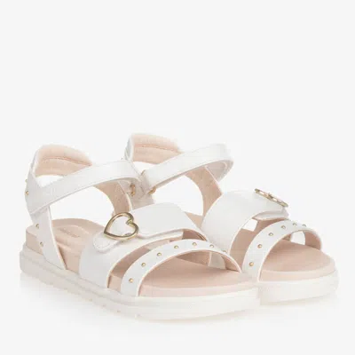 Mayoral Teen Girls White Studded Sandals