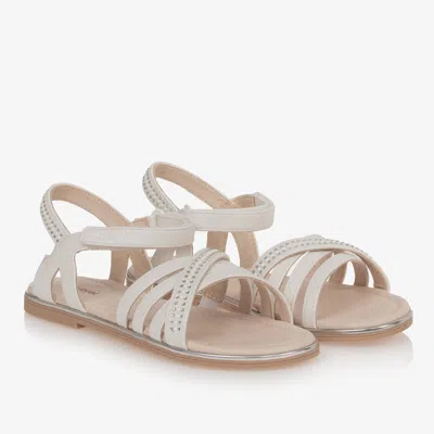 Mayoral Teen Girls White Velcro Sandals