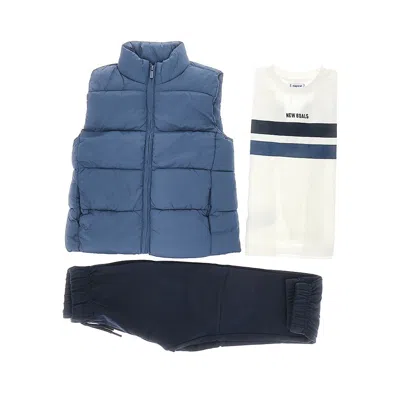 Mayoral Three-pieces Set Kids In Blue