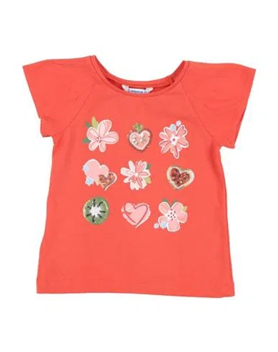 Mayoral Babies'  Toddler Girl T-shirt Orange Size 6 Cotton, Elastane