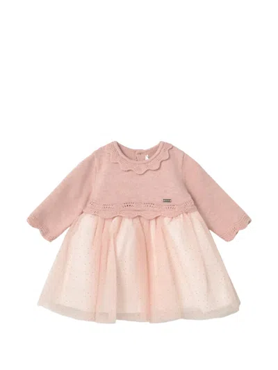 Mayoral Babies' Tricot Tulle Dress In Multi