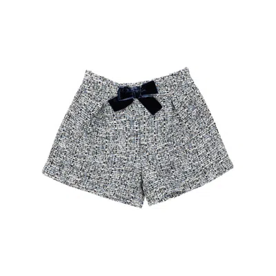 Mayoral Tweed Shorts With Bow Kids In Black