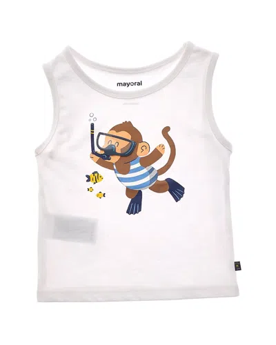 Mayoral Kids' White Scuba Graphic Tank Top