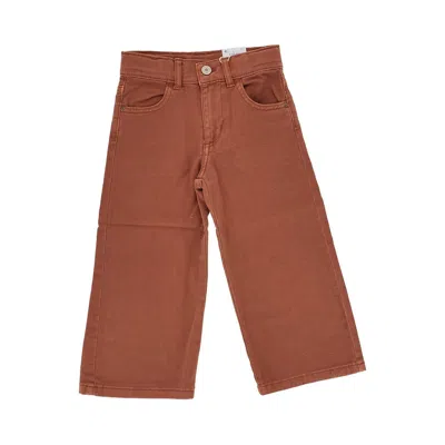 Mayoral Kids' Wide Leg Twill Pants In Orange