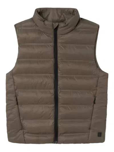 Mayoral Kids' Zip-fastening Gilet In Brown