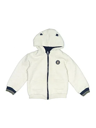 Pre-owned Mayoral Kids' Zip Up Hoodie In Ivory