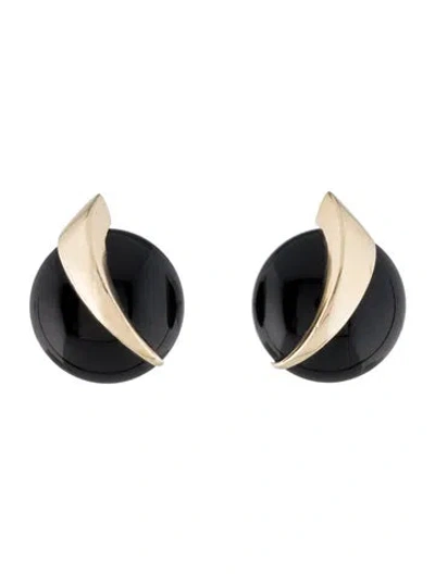 Pre-owned Maz 14k Onyx Stud Earrings In Multi