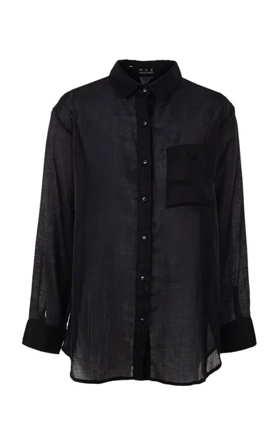 Maz Manuela Álvarez Linen Shirt In Black