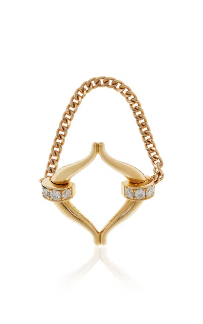 Mazarin Eboris Link 18k Yellow Gold Diamond Ring