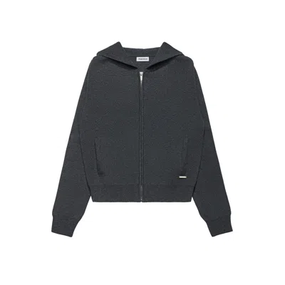 Mazden Grey Ecrue Wool Cotton Charcoal Gray Jacket