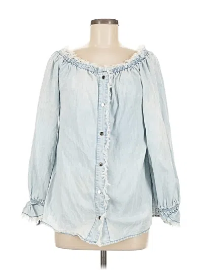 Pre-owned Mazik Long Sleeve Blouse In Blue