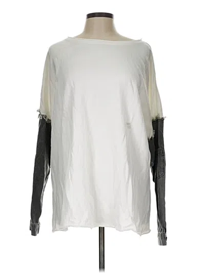 Pre-owned Mazik Long Sleeve Top White Crew Neck Tops