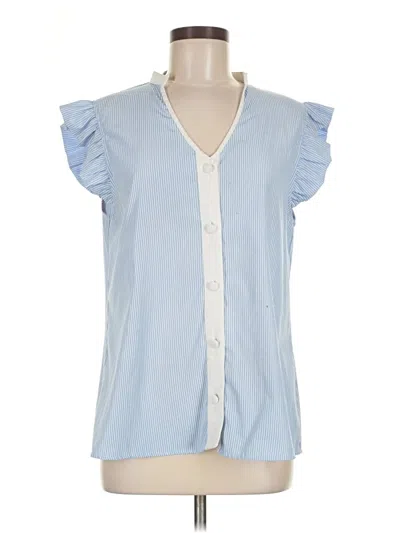 Pre-owned Mazik Short Sleeve Blouse In Blue