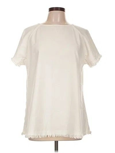 Pre-owned Mazik Short Sleeve Top Ivory Crew Neck Tops