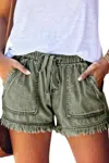 Mazik This Could Be It Shorts In Olive Green In Green