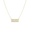 Mazin Jewels Baguette Bar Necklace In Gold