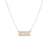 Mazin Jewels Baguette Bar Necklace In Rosegold