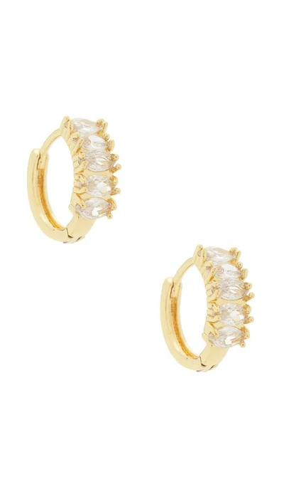 Mazin Jewels Baguette Hoop Earrings In Orange