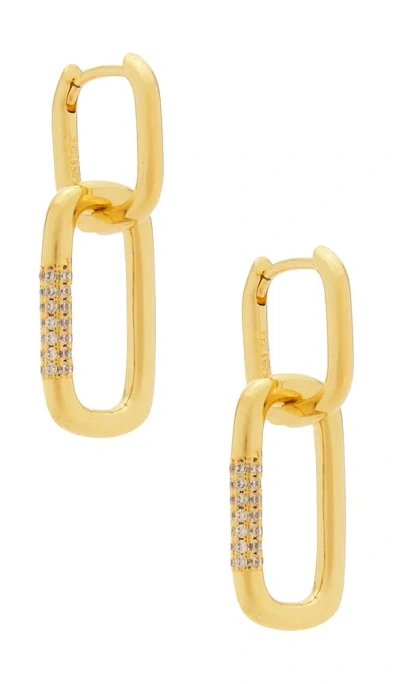 Mazin Jewels Double Lock Earrings In Gold