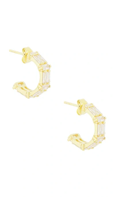Mazin Jewels Eclat Hoops Earring In Gold