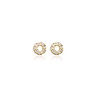 Mazin Jewels Hollow Studs In Gold