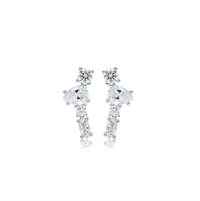 Mazin Jewels Luna Earrings In Burgundy