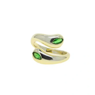 Mazin Jewels Mallorca Ring With Green Stones