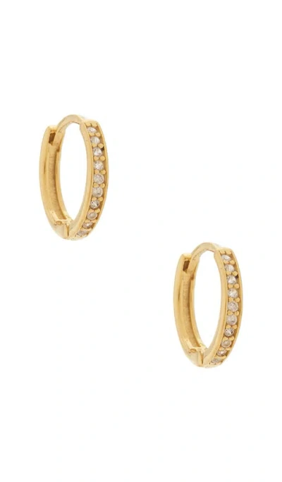 Mazin Jewels Micro Icon Huggies Earrings In Gold
