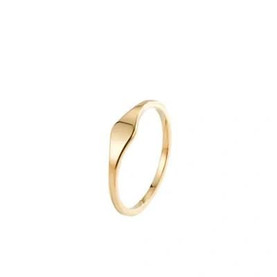 Mazin Jewels Micro Signet Ring In Gold