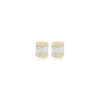 Mazin Jewels Mini Baguette Studs In Gold