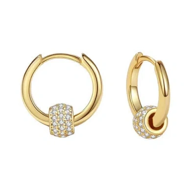 Mazin Jewels Pave Mini Hoops In Gold