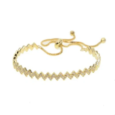 Mazin Jewels Pave Zig Zag Bracelet