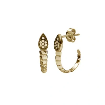 Mazin Jewels Serpent Earrings In Gold