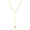 Mazin Jewels Starburst Lariat Necklace In Gold