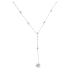 Mazin Jewels Starburst Lariat Necklace In Silver