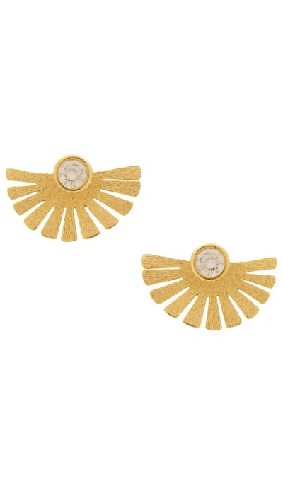 Mazin Jewels Sunray Earrings In Gold