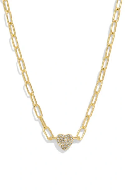 Mazin Jewels The Heart Link Necklace In Gold