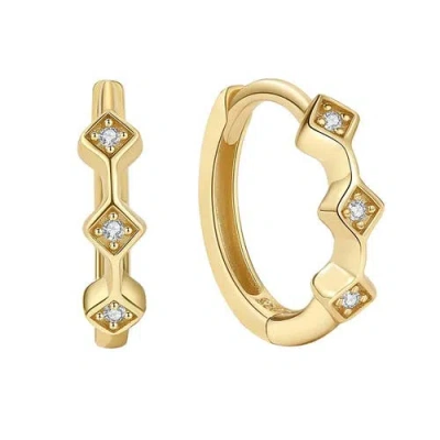 Mazin Jewels Triple Stone Huggies