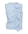 Mazzarelli Barbara Denim Blouse With Ruffles