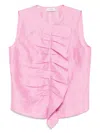 Mazzarelli Pleated Vest In Pink