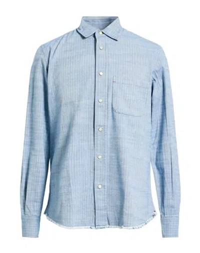 Mazzarelli Blu Man Shirt Blue Size 15 ½ Cotton