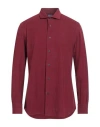 Mazzarelli Blu Man Shirt Burgundy Size 32 Cotton