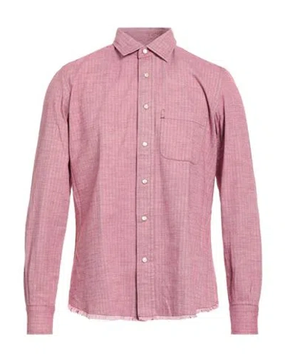 Mazzarelli Blu Man Shirt Mauve Size 15 ¾ Cotton In Purple