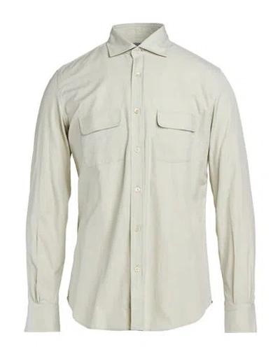 Mazzarelli Blu Man Shirt Sage Green Size 16 ½ Cotton In Neutral