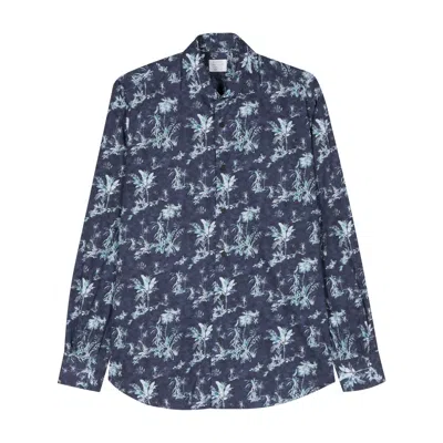 MAZZARELLI BOTANICAL-PRINT COTTON SHIRT