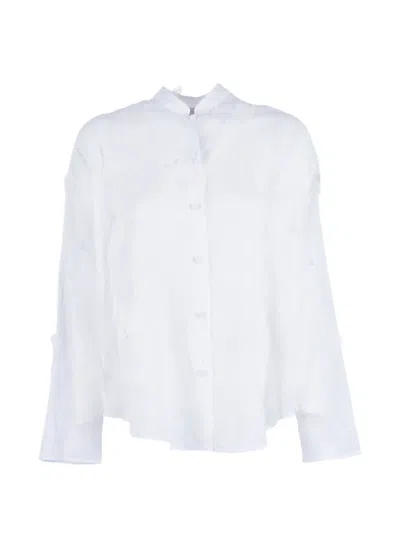 Mazzarelli Butterfly-appliqué Shirt In White